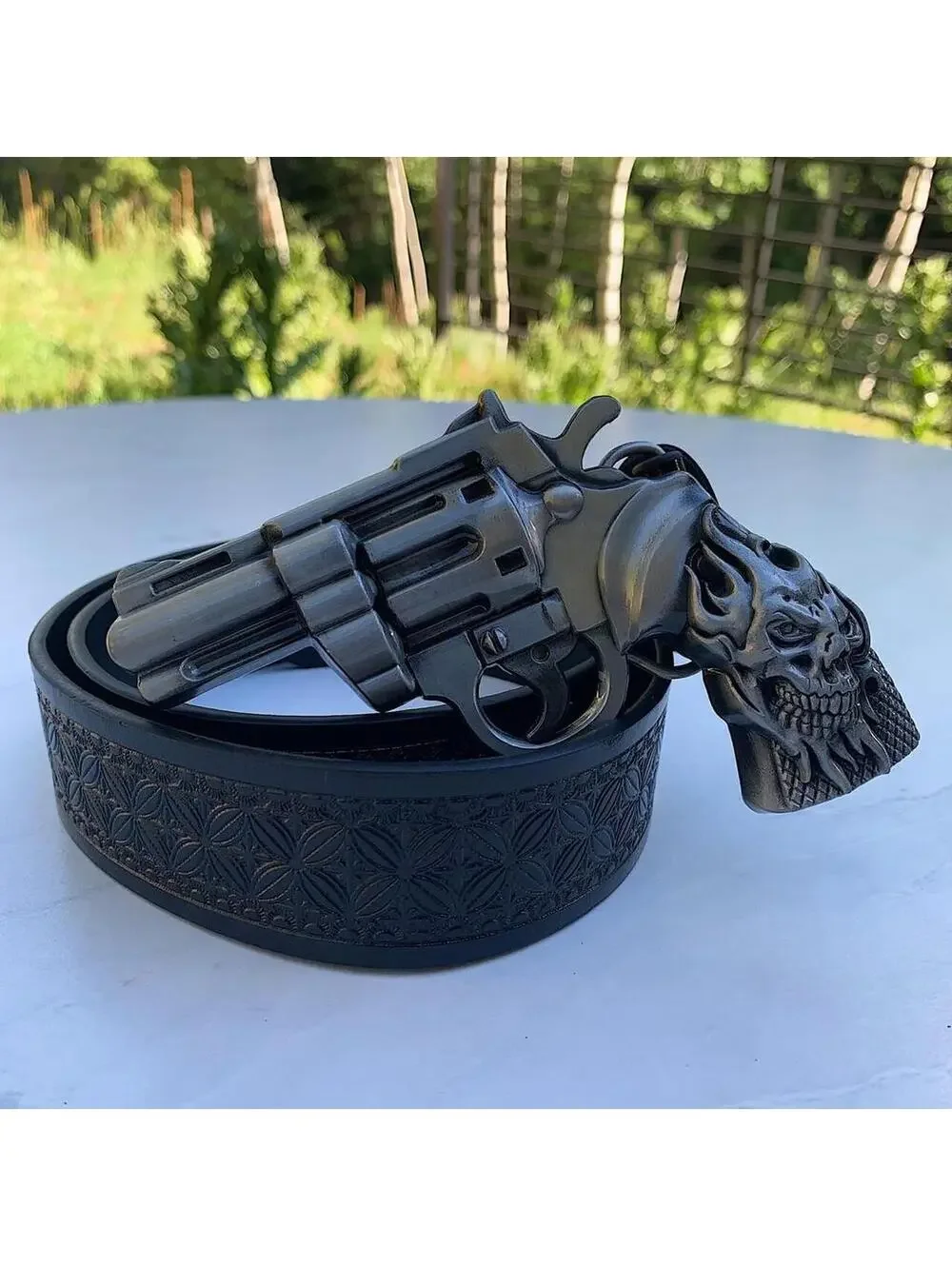 Grunge Punk Gun Skeleton Y2K 2000s style belt. 47 inches length